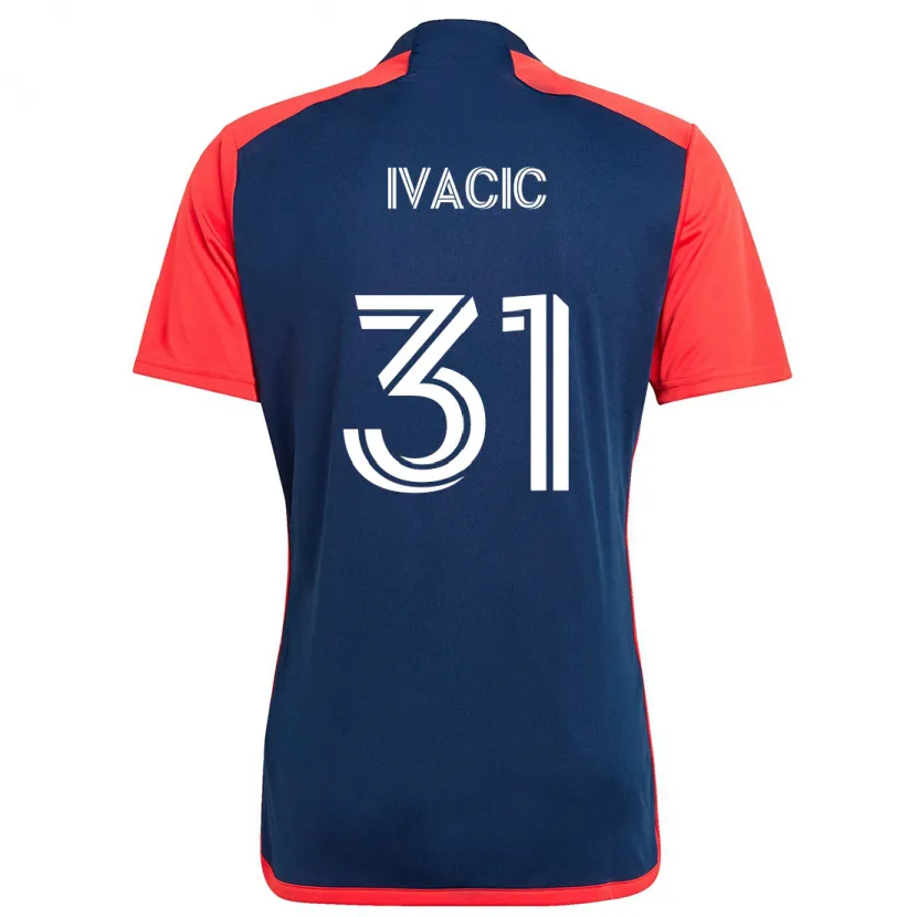 Danxen Enfant Maillot Aljaz Ivacic #31 Bleu Rouge Tenues Domicile 2024/25 T-Shirt