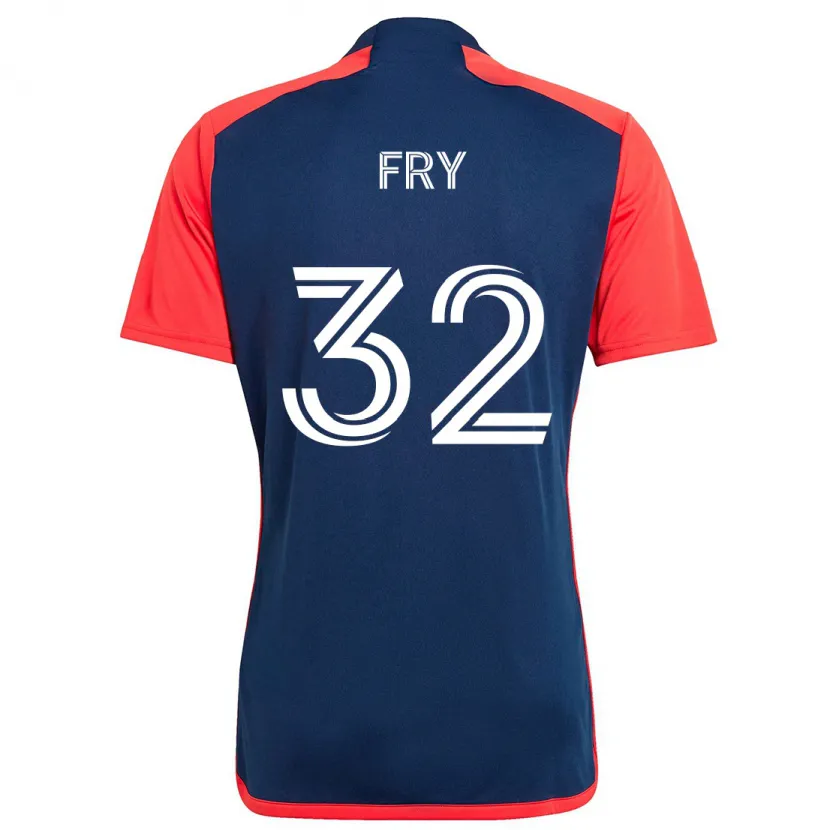 Danxen Enfant Maillot Malcolm Fry #32 Bleu Rouge Tenues Domicile 2024/25 T-Shirt