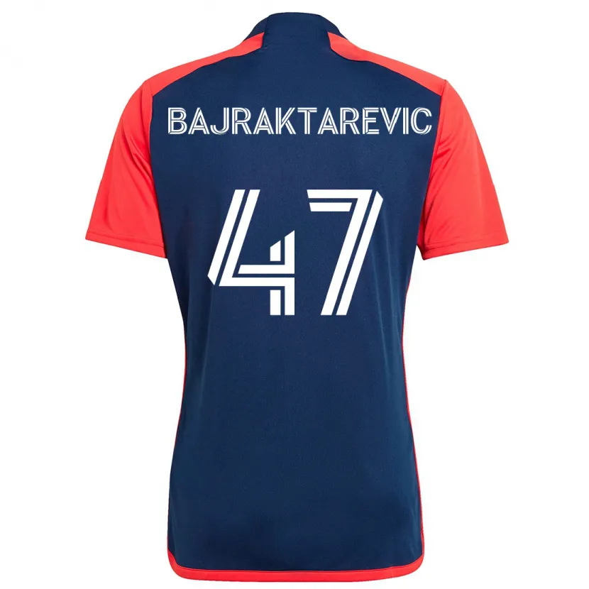 Danxen Enfant Maillot Esmir Bajraktarević #47 Bleu Rouge Tenues Domicile 2024/25 T-Shirt