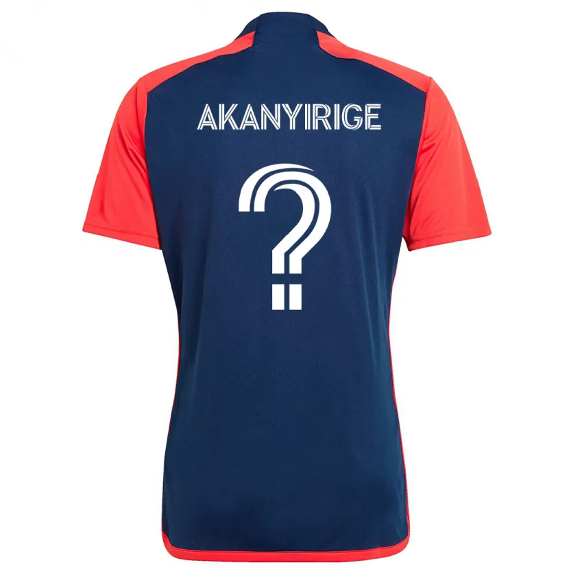 Danxen Enfant Maillot Jacob Akanyirige #0 Bleu Rouge Tenues Domicile 2024/25 T-Shirt