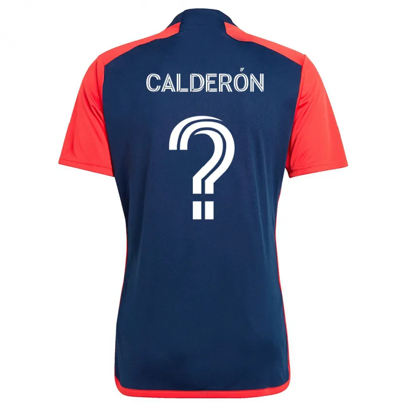 Danxen Enfant Maillot Gio Calderón #0 Bleu Rouge Tenues Domicile 2024/25 T-Shirt