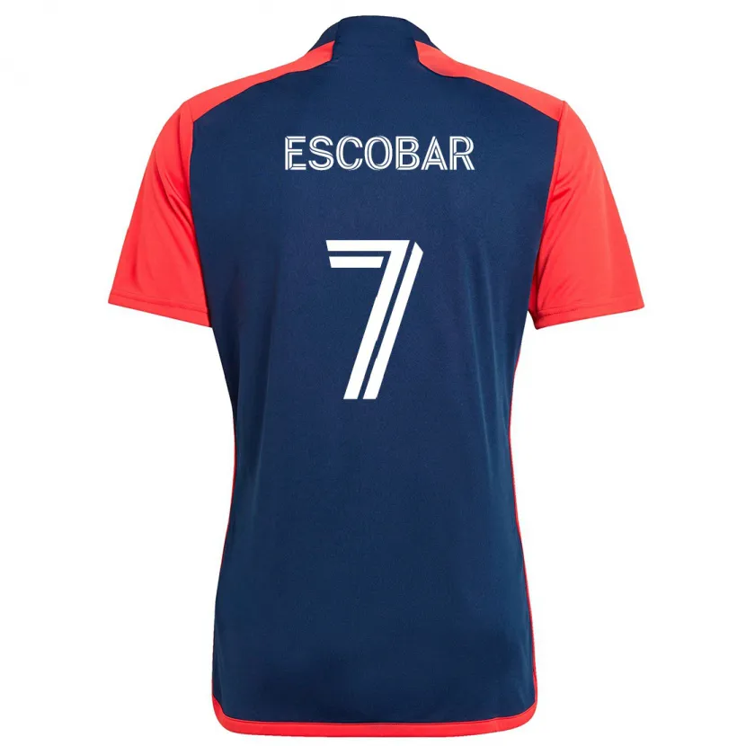 Danxen Enfant Maillot Olger Escobar #7 Bleu Rouge Tenues Domicile 2024/25 T-Shirt