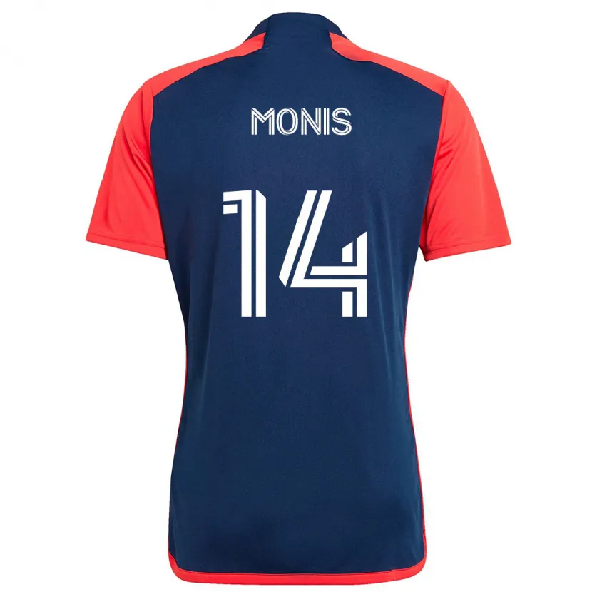 Danxen Enfant Maillot Alex Monis #14 Bleu Rouge Tenues Domicile 2024/25 T-Shirt