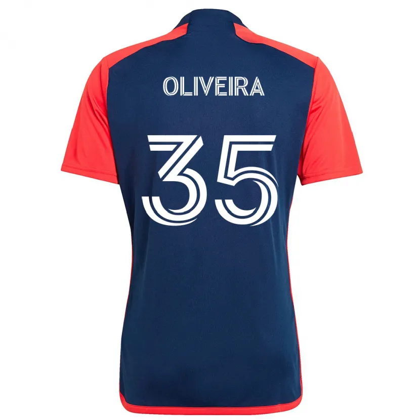 Danxen Enfant Maillot Cristiano Oliveira #35 Bleu Rouge Tenues Domicile 2024/25 T-Shirt