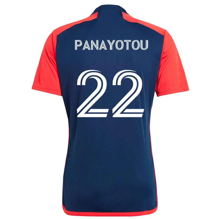 Danxen Enfant Maillot Jack Panayotou #22 Bleu Rouge Tenues Domicile 2024/25 T-Shirt