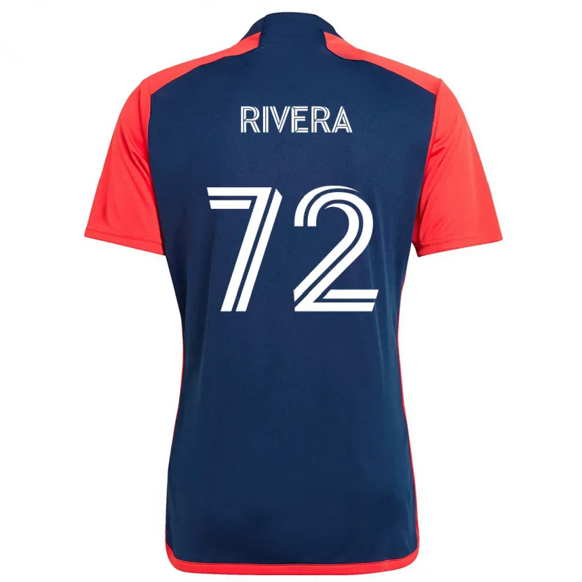 Danxen Enfant Maillot Damián Rivera #72 Bleu Rouge Tenues Domicile 2024/25 T-Shirt