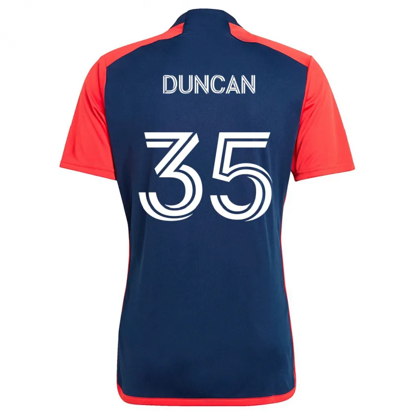 Danxen Enfant Maillot Nakye Greenidge-Duncan #35 Bleu Rouge Tenues Domicile 2024/25 T-Shirt