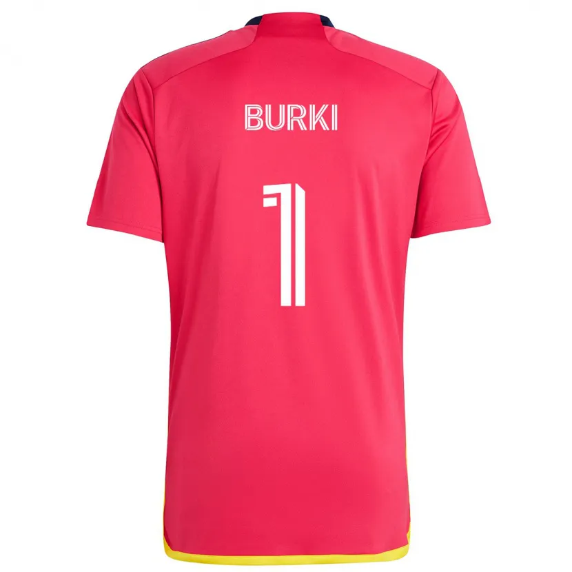 Danxen Enfant Maillot Roman Bürki #1 Rouge Bleu Tenues Domicile 2024/25 T-Shirt