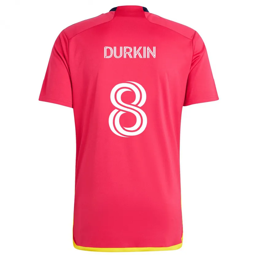 Danxen Enfant Maillot Chris Durkin #8 Rouge Bleu Tenues Domicile 2024/25 T-Shirt