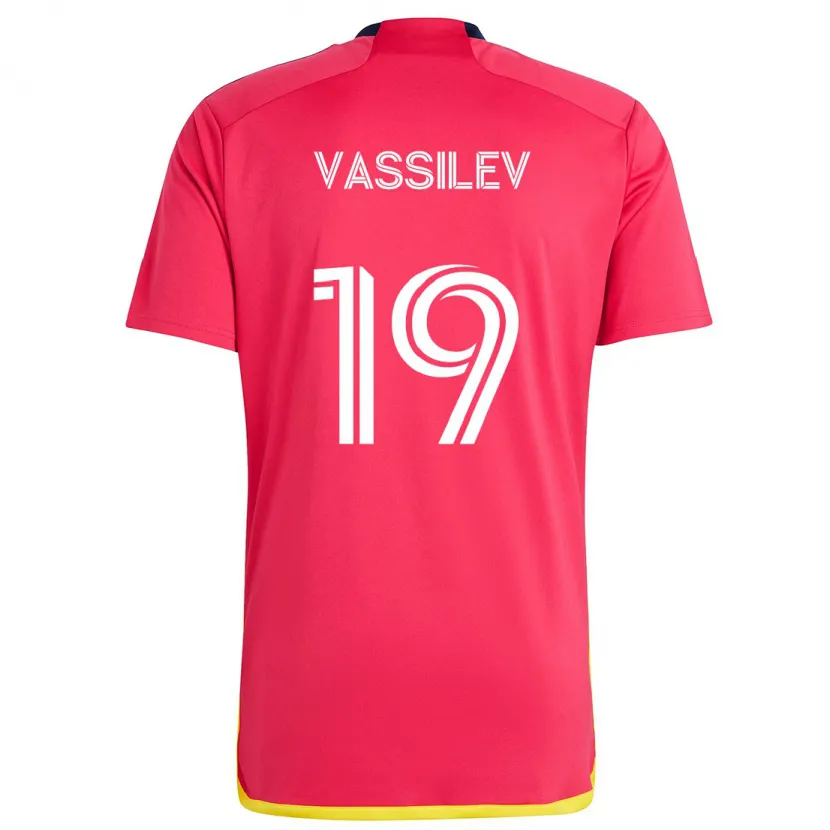 Danxen Enfant Maillot Indiana Vassilev #19 Rouge Bleu Tenues Domicile 2024/25 T-Shirt