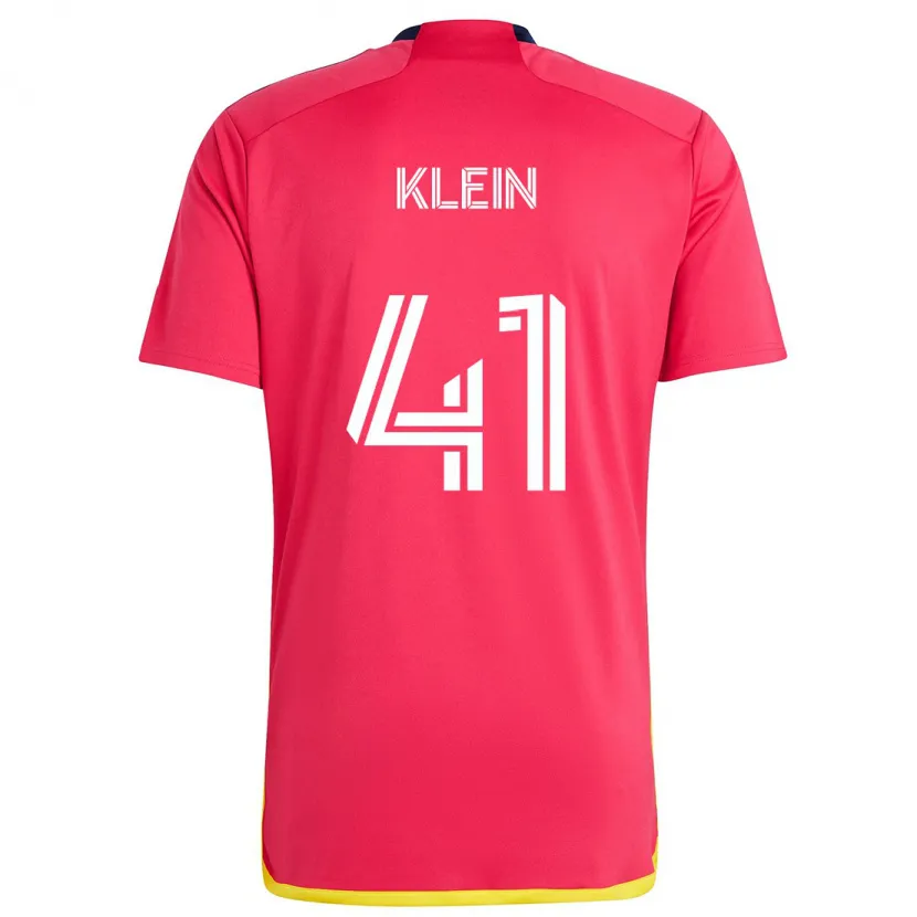 Danxen Enfant Maillot Johnny Klein #41 Rouge Bleu Tenues Domicile 2024/25 T-Shirt