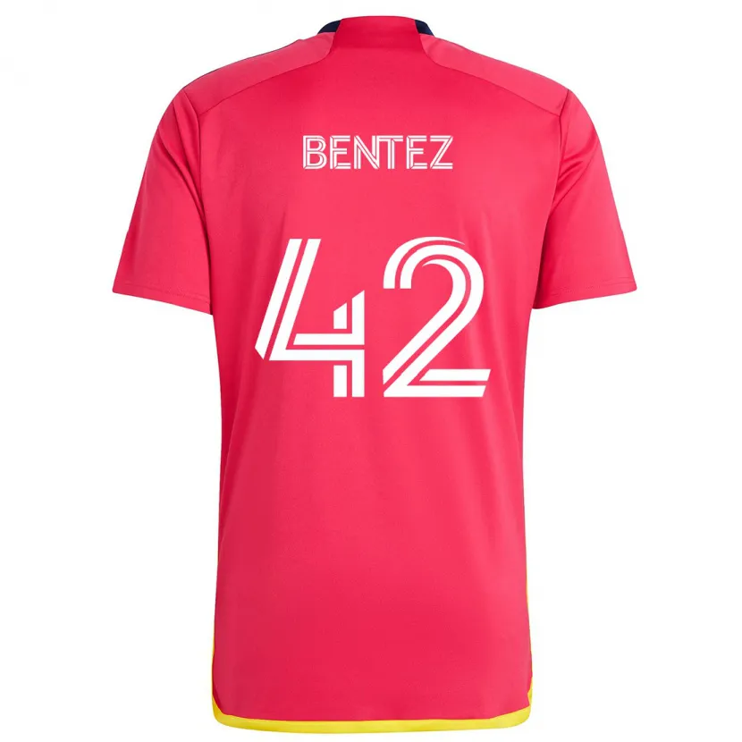 Danxen Enfant Maillot Óscar Benítez #42 Rouge Bleu Tenues Domicile 2024/25 T-Shirt