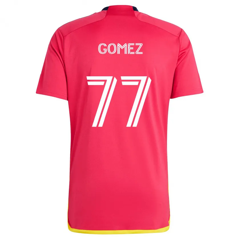 Danxen Enfant Maillot Sam Gomez #77 Rouge Bleu Tenues Domicile 2024/25 T-Shirt