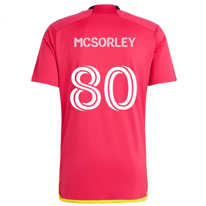 Danxen Enfant Maillot Brendan Mcsorley #80 Rouge Bleu Tenues Domicile 2024/25 T-Shirt