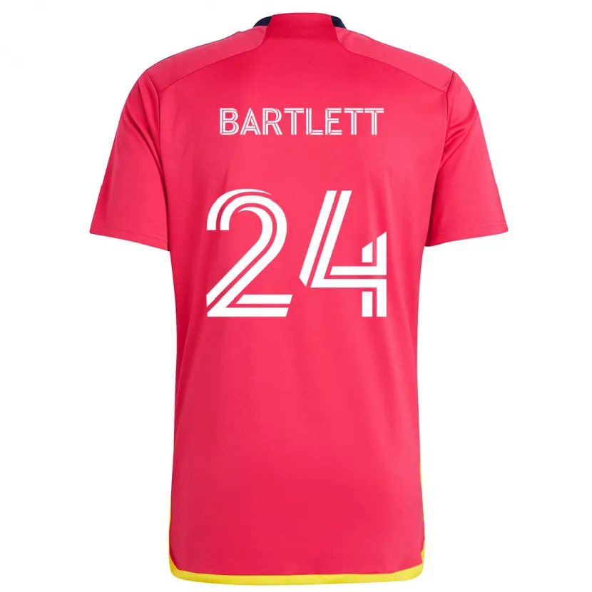 Danxen Enfant Maillot Lucas Bartlett #24 Rouge Bleu Tenues Domicile 2024/25 T-Shirt