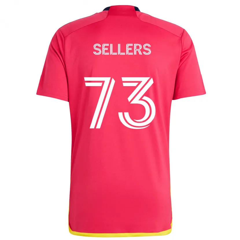 Danxen Enfant Maillot Braydon Sellers #73 Rouge Bleu Tenues Domicile 2024/25 T-Shirt