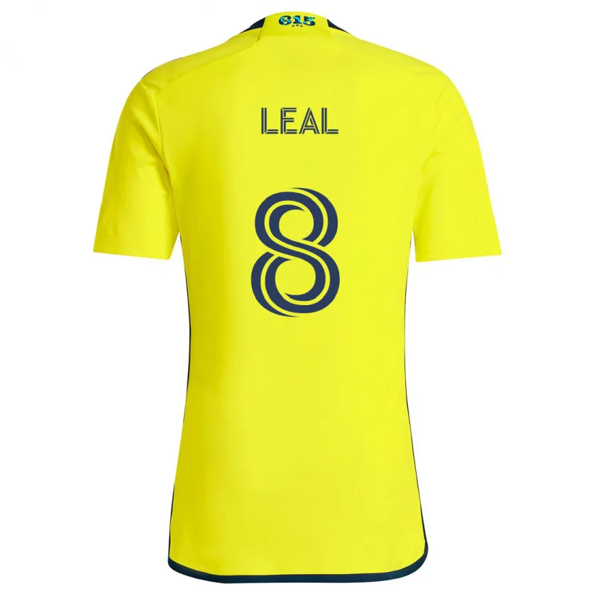 Danxen Enfant Maillot Randall Leal #8 Jaune Bleu Tenues Domicile 2024/25 T-Shirt