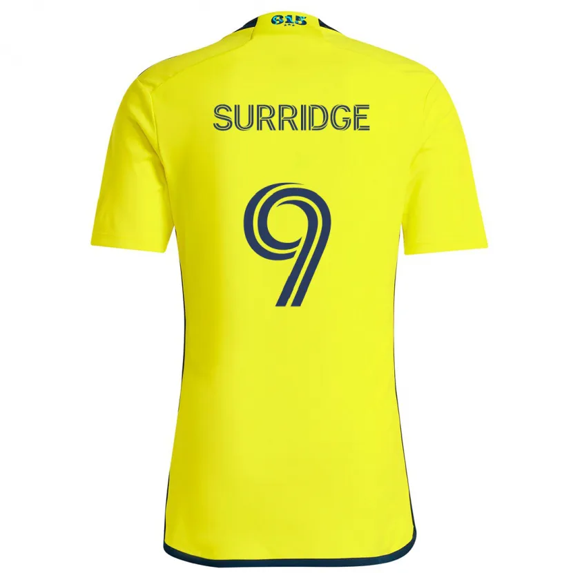 Danxen Enfant Maillot Sam Surridge #9 Jaune Bleu Tenues Domicile 2024/25 T-Shirt