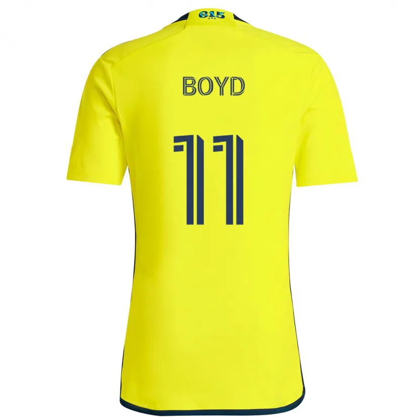 Danxen Enfant Maillot Tyler Boyd #11 Jaune Bleu Tenues Domicile 2024/25 T-Shirt