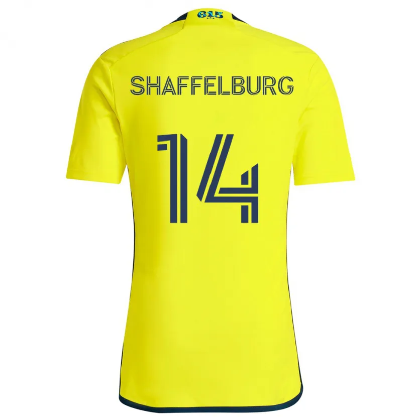 Danxen Enfant Maillot Jacob Shaffelburg #14 Jaune Bleu Tenues Domicile 2024/25 T-Shirt