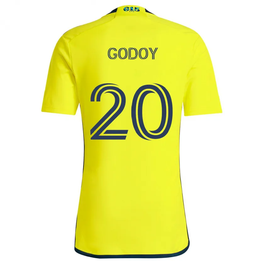 Danxen Enfant Maillot Aníbal Godoy #20 Jaune Bleu Tenues Domicile 2024/25 T-Shirt