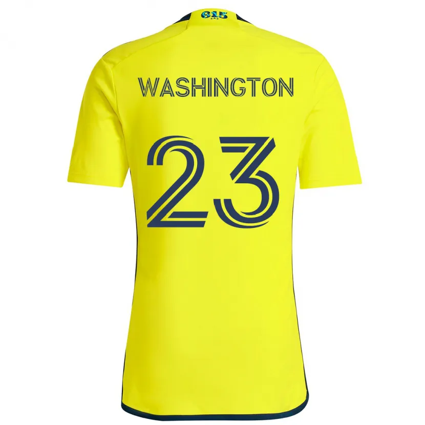 Danxen Enfant Maillot Taylor Washington #23 Jaune Bleu Tenues Domicile 2024/25 T-Shirt