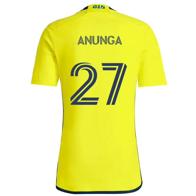 Danxen Enfant Maillot Tah Anunga #27 Jaune Bleu Tenues Domicile 2024/25 T-Shirt