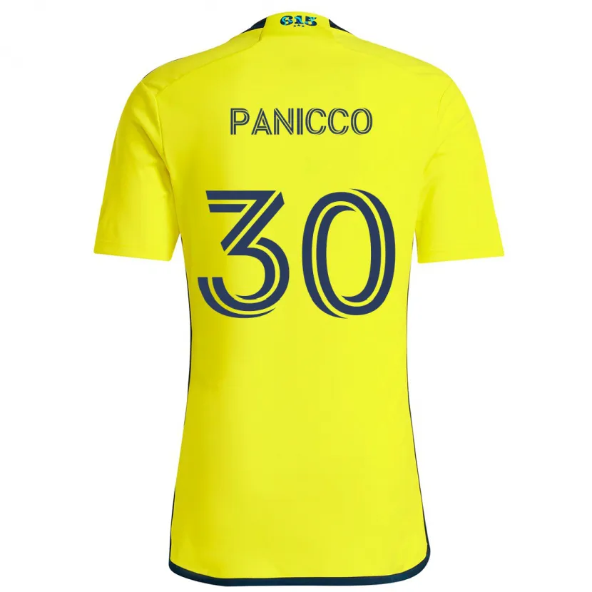 Danxen Enfant Maillot Elliot Panicco #30 Jaune Bleu Tenues Domicile 2024/25 T-Shirt