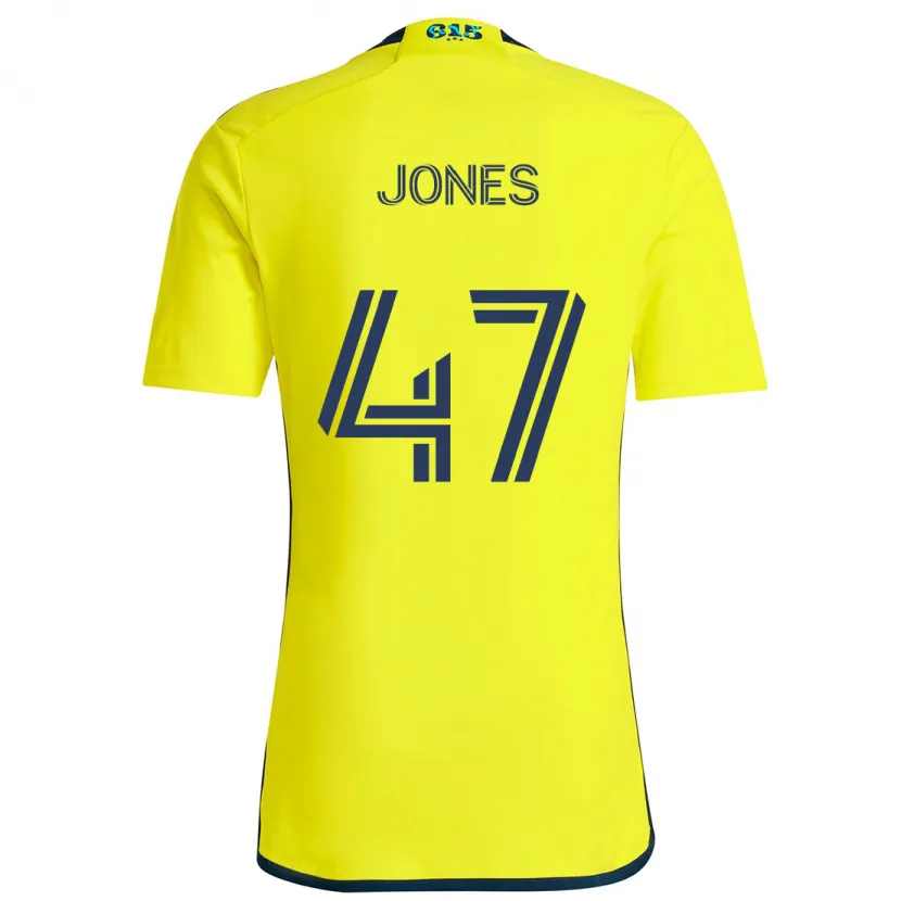 Danxen Enfant Maillot Isaiah Jones #47 Jaune Bleu Tenues Domicile 2024/25 T-Shirt