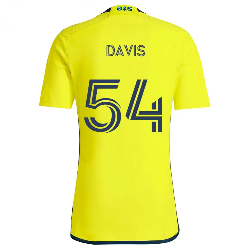 Danxen Enfant Maillot Sean Davis #54 Jaune Bleu Tenues Domicile 2024/25 T-Shirt