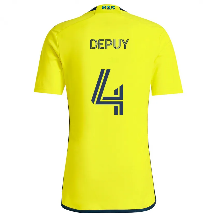 Danxen Enfant Maillot Nick Depuy #4 Jaune Bleu Tenues Domicile 2024/25 T-Shirt