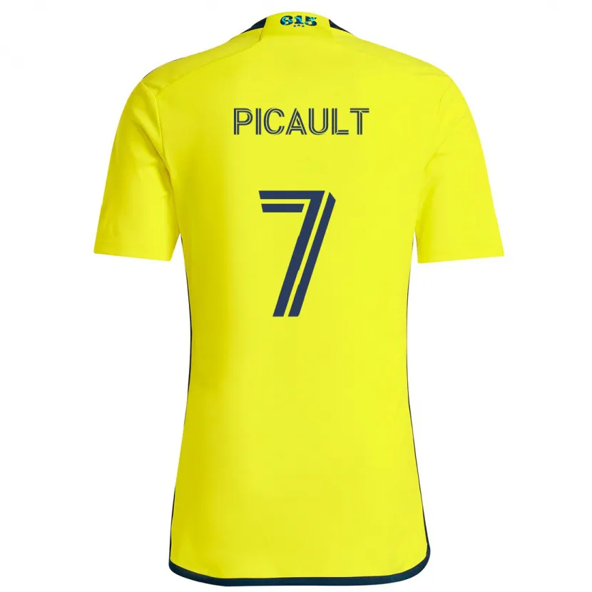 Danxen Enfant Maillot Fafà Picault #7 Jaune Bleu Tenues Domicile 2024/25 T-Shirt