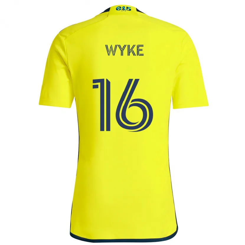 Danxen Enfant Maillot Laurence Wyke #16 Jaune Bleu Tenues Domicile 2024/25 T-Shirt