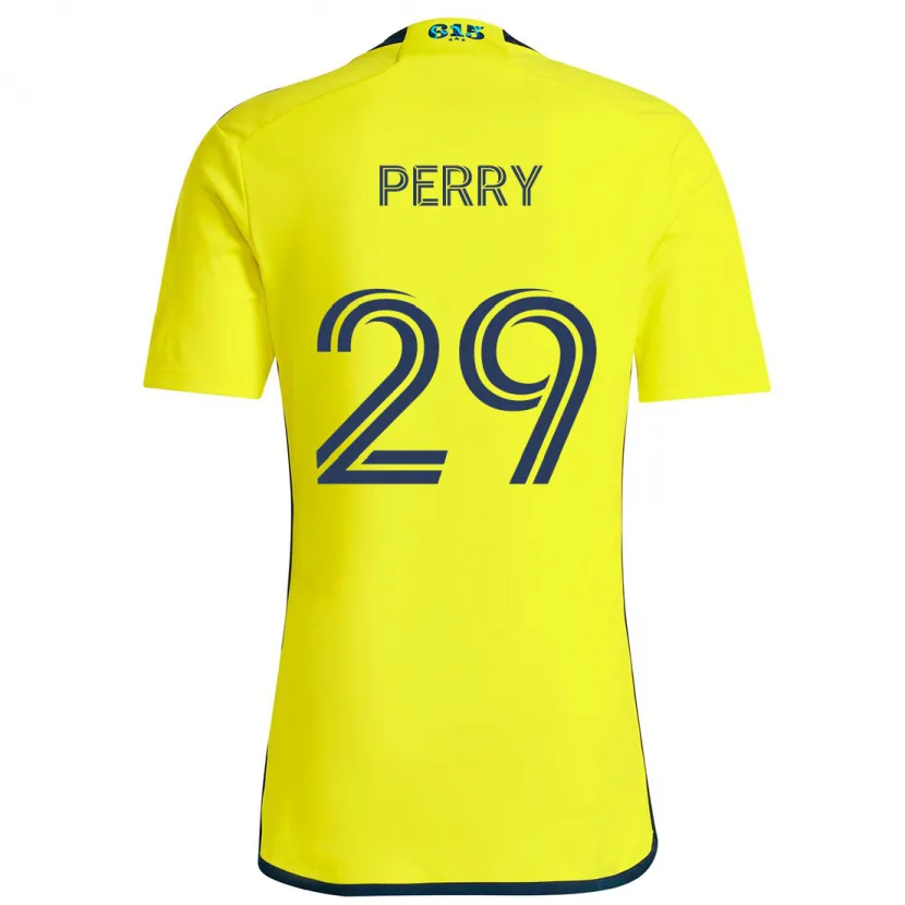 Danxen Enfant Maillot Nebiyou Perry #29 Jaune Bleu Tenues Domicile 2024/25 T-Shirt