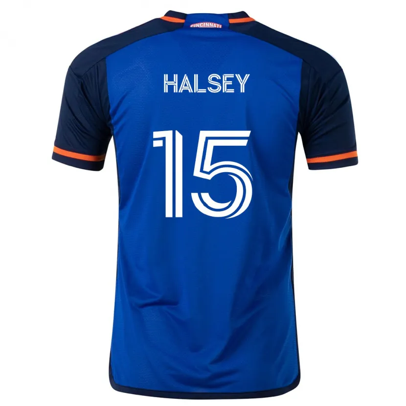 Danxen Enfant Maillot Bret Halsey #15 Bleu Blanc Tenues Domicile 2024/25 T-Shirt