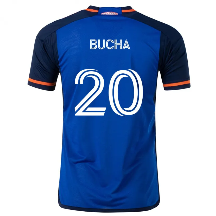 Danxen Enfant Maillot Pavel Bucha #20 Bleu Blanc Tenues Domicile 2024/25 T-Shirt