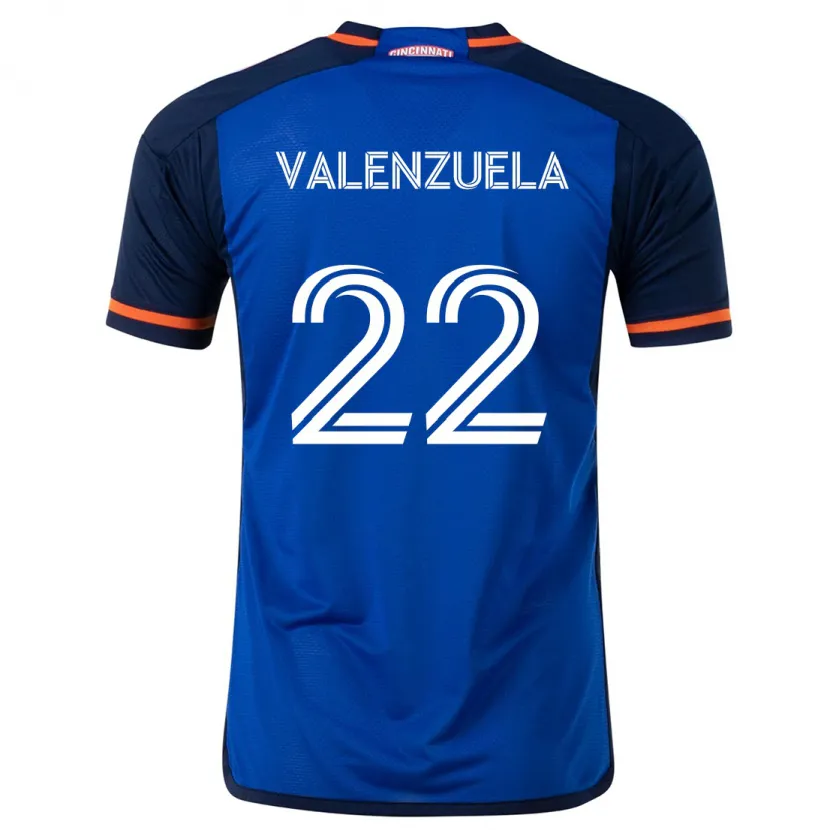 Danxen Enfant Maillot Gerardo Valenzuela #22 Bleu Blanc Tenues Domicile 2024/25 T-Shirt