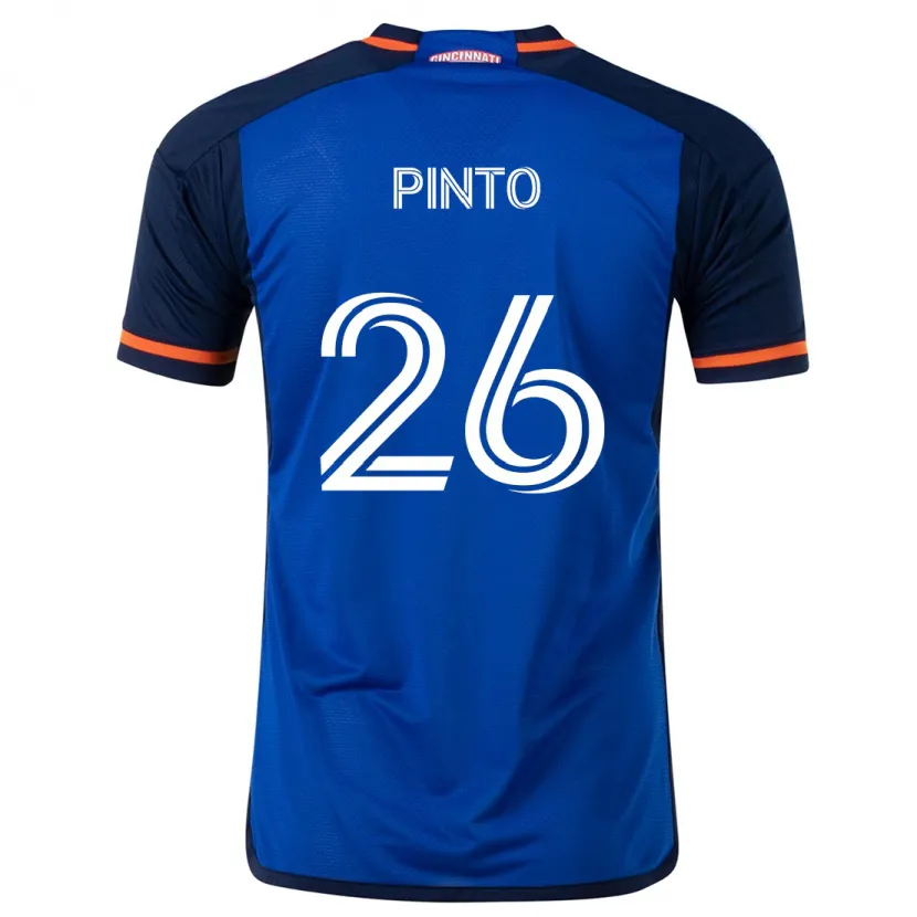 Danxen Enfant Maillot Malik Pinto #26 Bleu Blanc Tenues Domicile 2024/25 T-Shirt