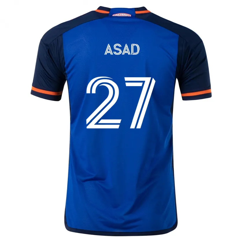 Danxen Enfant Maillot Yamil Asad #27 Bleu Blanc Tenues Domicile 2024/25 T-Shirt