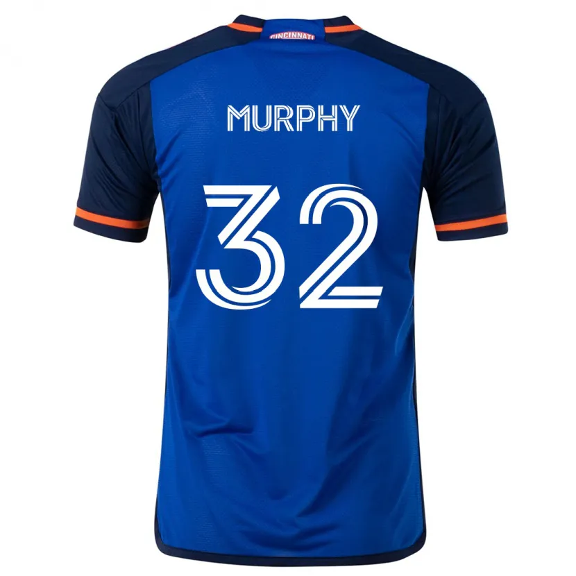 Danxen Enfant Maillot Ian Murphy #32 Bleu Blanc Tenues Domicile 2024/25 T-Shirt