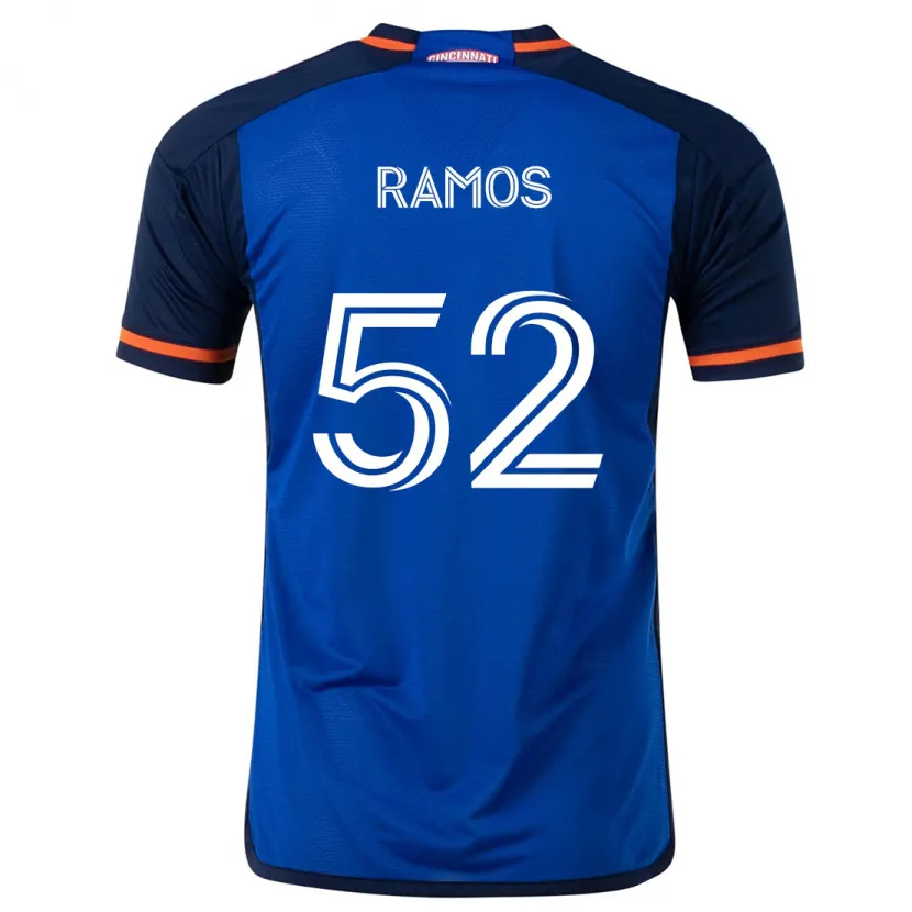 Danxen Enfant Maillot Yair Ramos #52 Bleu Blanc Tenues Domicile 2024/25 T-Shirt