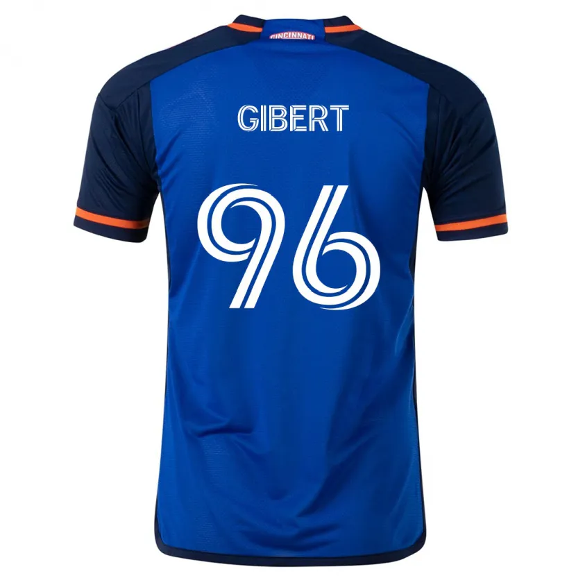 Danxen Enfant Maillot Gaël Gibert #96 Bleu Blanc Tenues Domicile 2024/25 T-Shirt