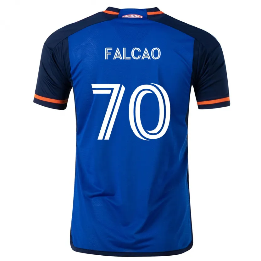 Danxen Enfant Maillot Kiano Falcao #70 Bleu Blanc Tenues Domicile 2024/25 T-Shirt