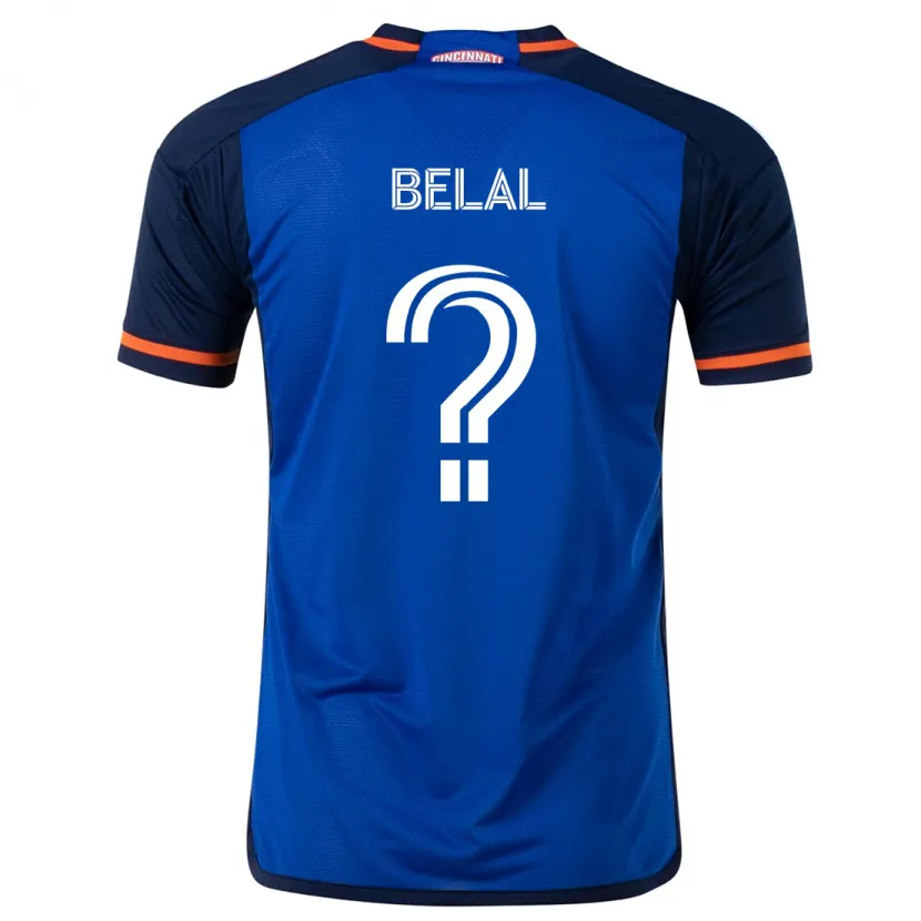 Danxen Enfant Maillot Ryan Belal #0 Bleu Blanc Tenues Domicile 2024/25 T-Shirt