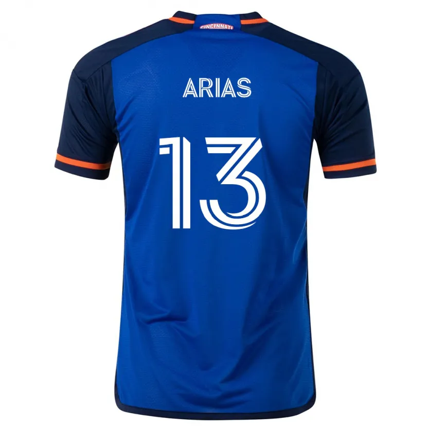 Danxen Enfant Maillot Santiago Arias #13 Bleu Blanc Tenues Domicile 2024/25 T-Shirt