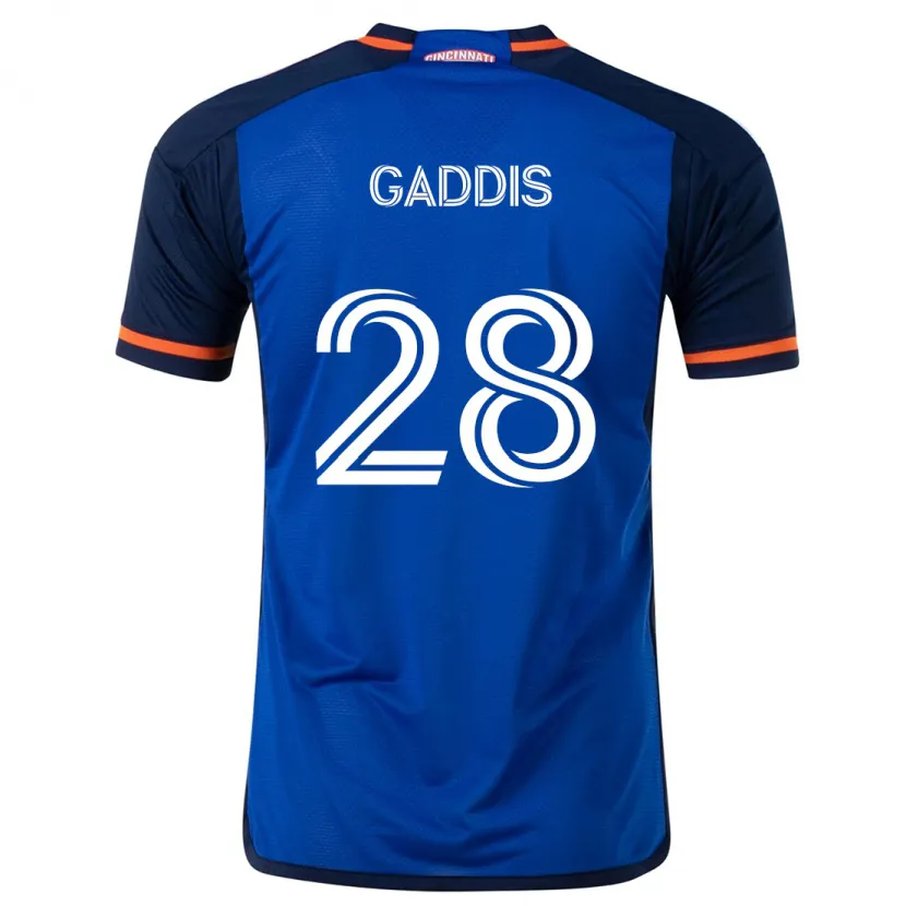 Danxen Enfant Maillot Raymon Gaddis #28 Bleu Blanc Tenues Domicile 2024/25 T-Shirt