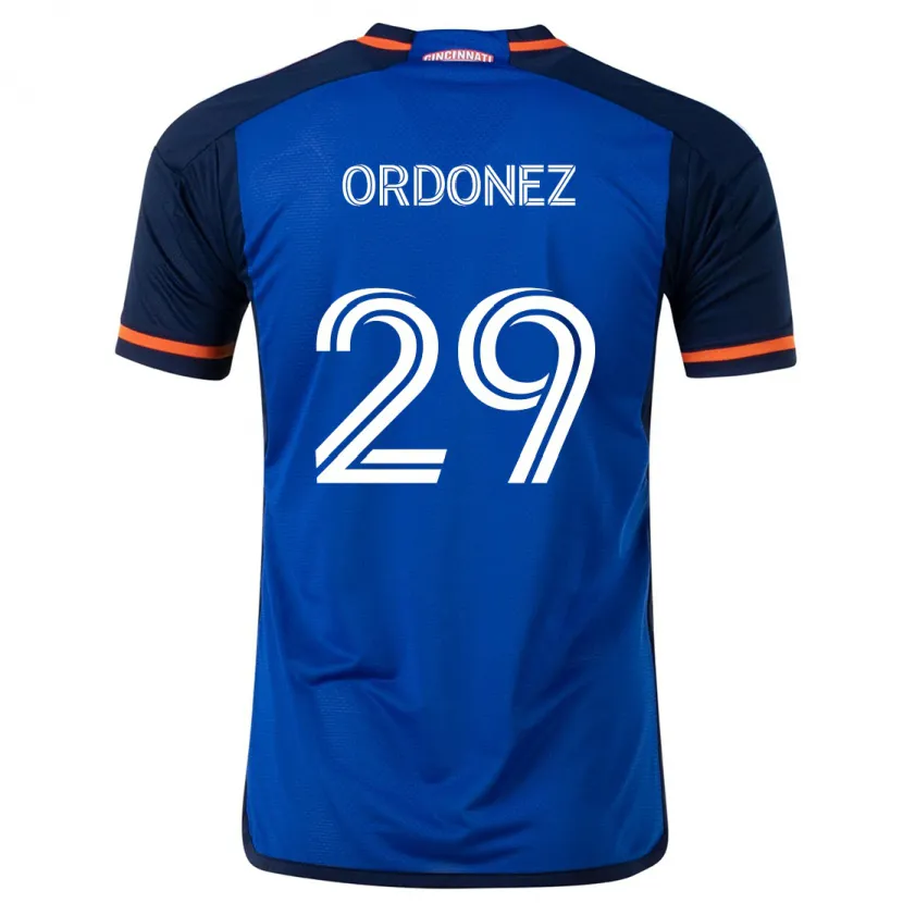 Danxen Enfant Maillot Arquímides Ordóñez #29 Bleu Blanc Tenues Domicile 2024/25 T-Shirt