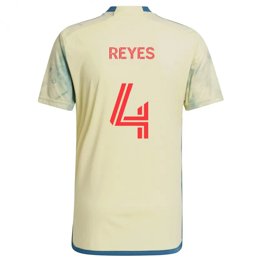 Danxen Enfant Maillot Andrés Reyes #4 Jaune Rouge Bleu Tenues Domicile 2024/25 T-Shirt