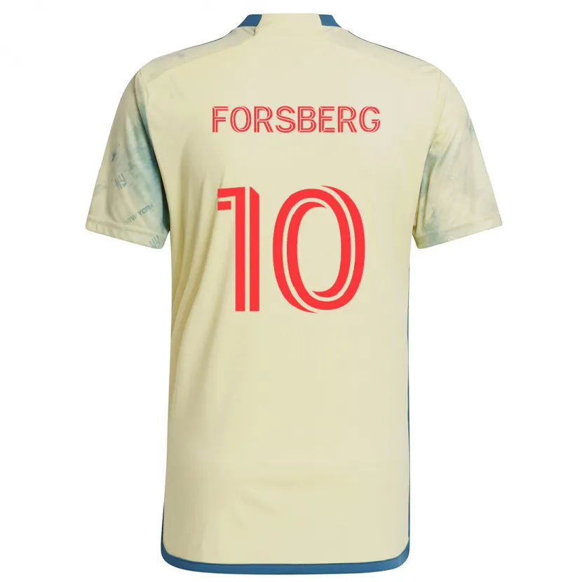 Danxen Enfant Maillot Emil Forsberg #10 Jaune Rouge Bleu Tenues Domicile 2024/25 T-Shirt