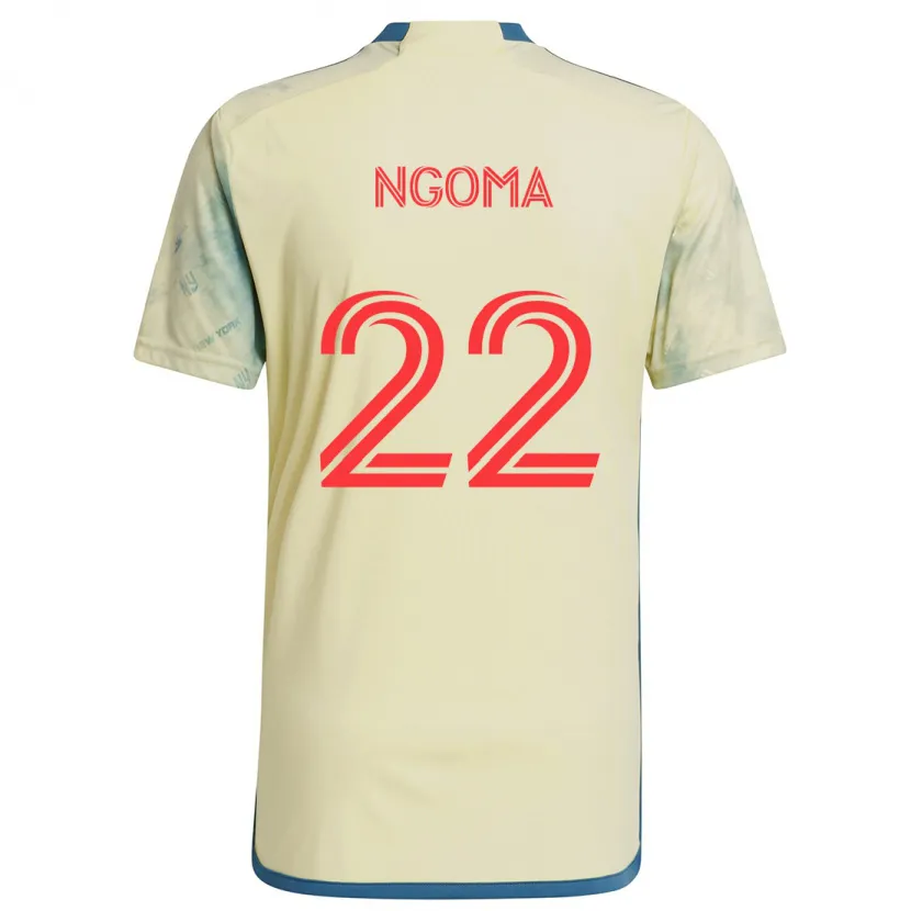 Danxen Enfant Maillot Serge Ngoma #22 Jaune Rouge Bleu Tenues Domicile 2024/25 T-Shirt